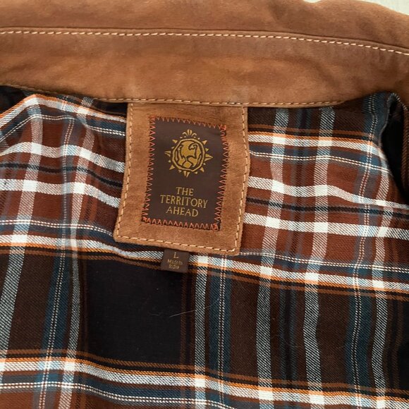 The Territory Ahead Men's 100% Brown Goat Suede Shirt/Jacket Size Large - Picture 5 of 9